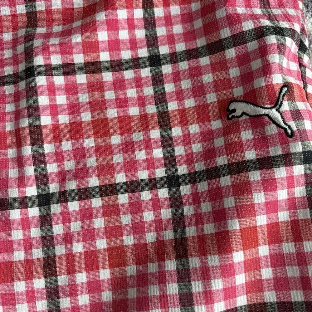 Puma Sportlifestyle Womens Red Plaid Golf Shorts Size 6 Gingham Performance